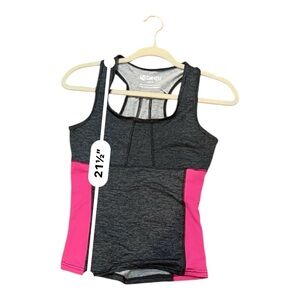 Danesi Pro Womens Racerback Tank Top Gray w/ Pink Side Panels Size Medium